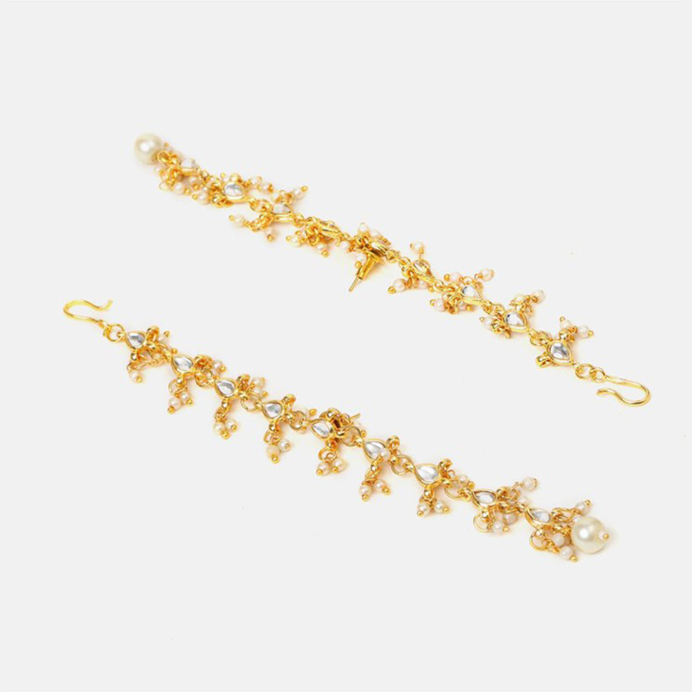 Ruby Raang Studio Pearl White Stones Earrings