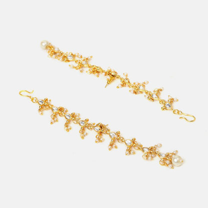 Ruby Raang Studio Pearl White Stones Earrings