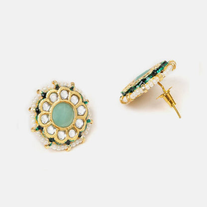 Ruby Raang Studio Multi-Color Kundan Necklace with Earrings