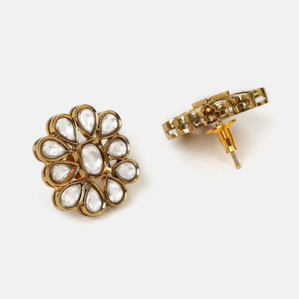 Ruby Raang Studio Radiant Crystal Kundan Necklace with Earrings