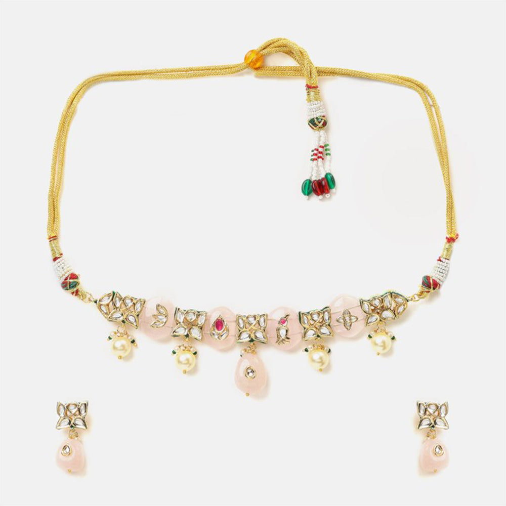 Ruby Raang Studio Gulnar Kundan Necklace with Earrings
