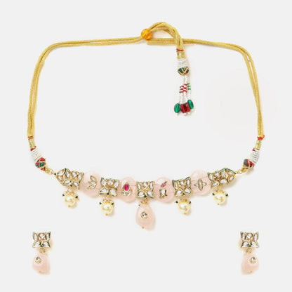 Ruby Raang Studio Gulnar Kundan Necklace with Earrings