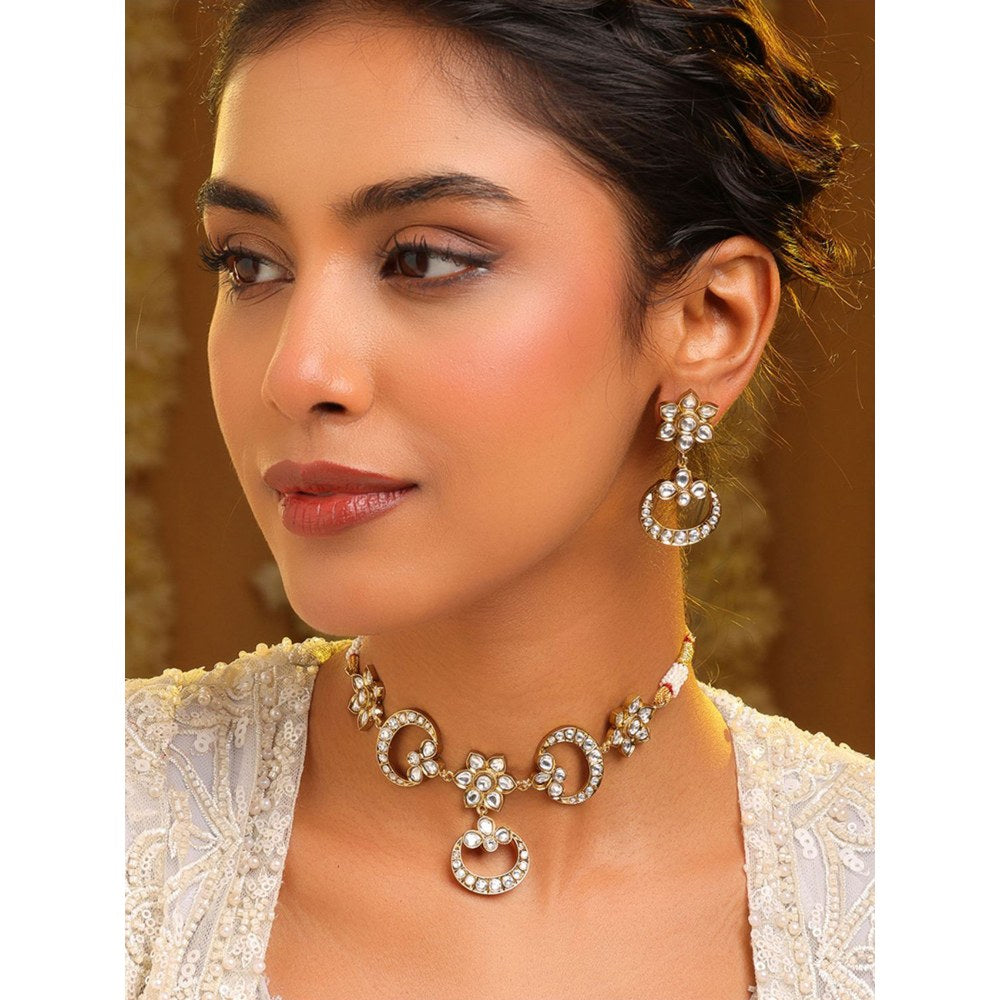 Ruby Raang Studio Chandni Kundan Necklace with Earrings
