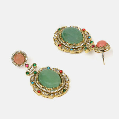 Ruby Raang Studio Navratna Legacy Kundan Necklace with Earrings