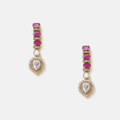 Ruby Raang Studio Pink Kundan Necklace with Earrings