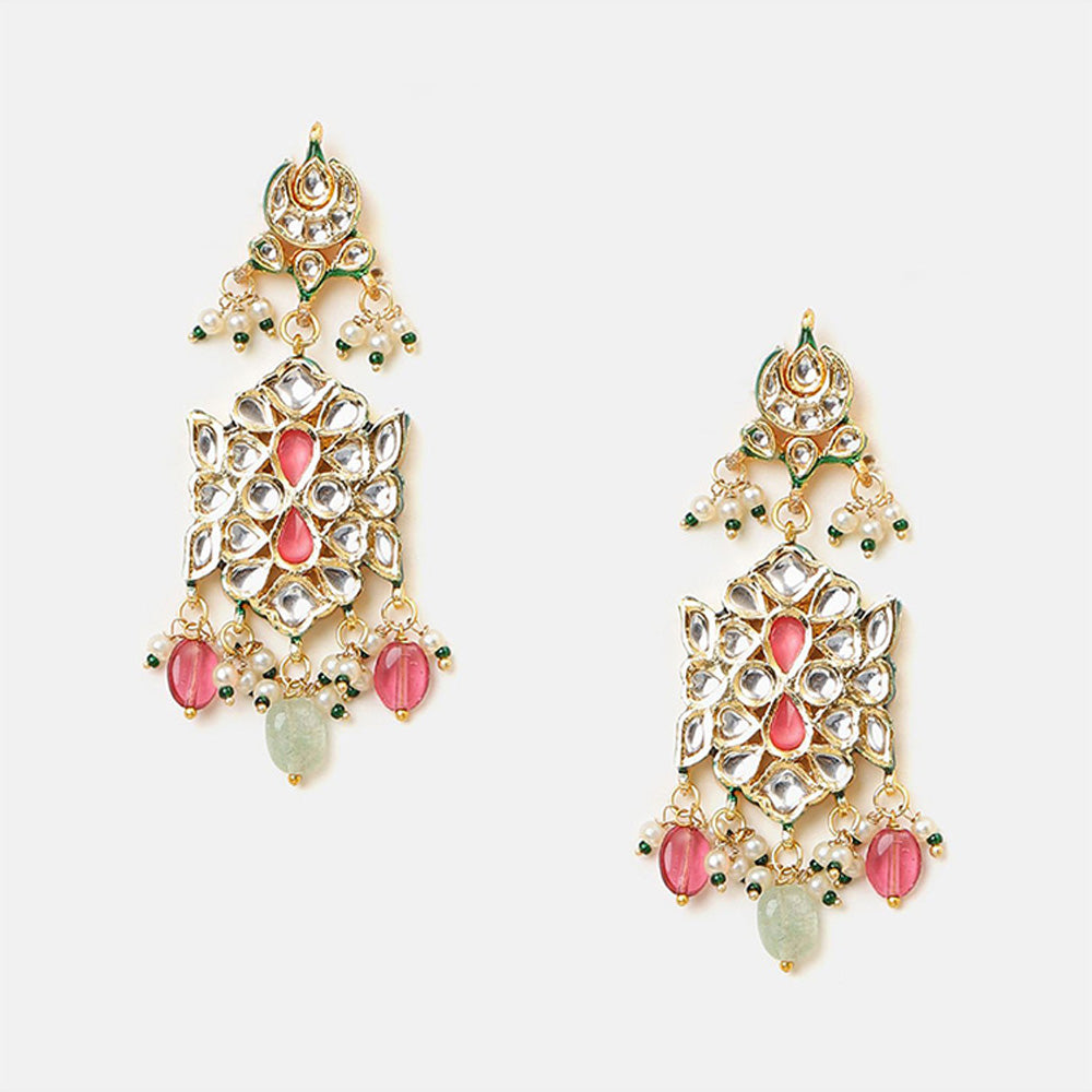 Ruby Raang Studio The Royal Grace Kundan Necklace with Earrings and Maang Tikka