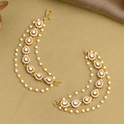 Ruby Raang Studio Gold Plated Ear Chain