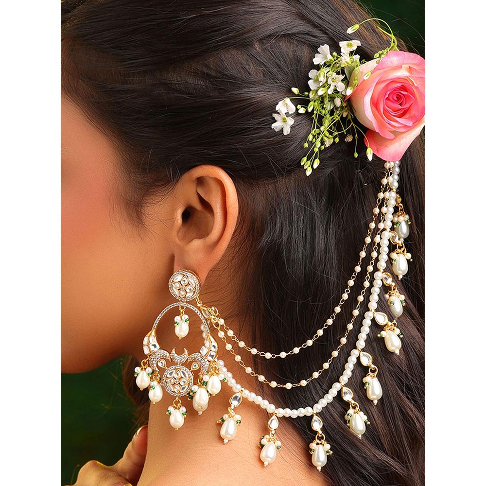 Ruby Raang Studio Rajkumari Kundan Ear Chain