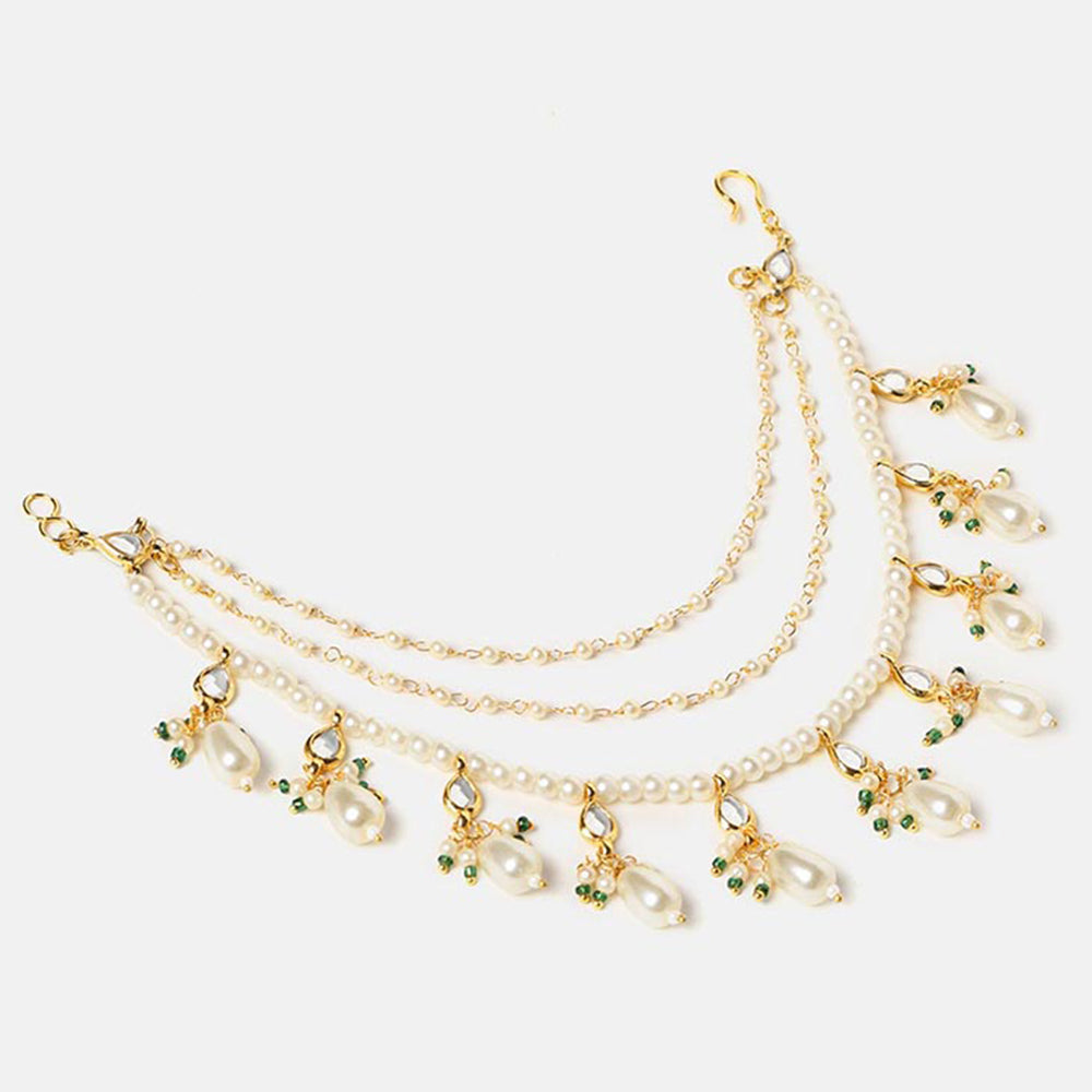 Ruby Raang Studio Rajkumari Kundan Ear Chain