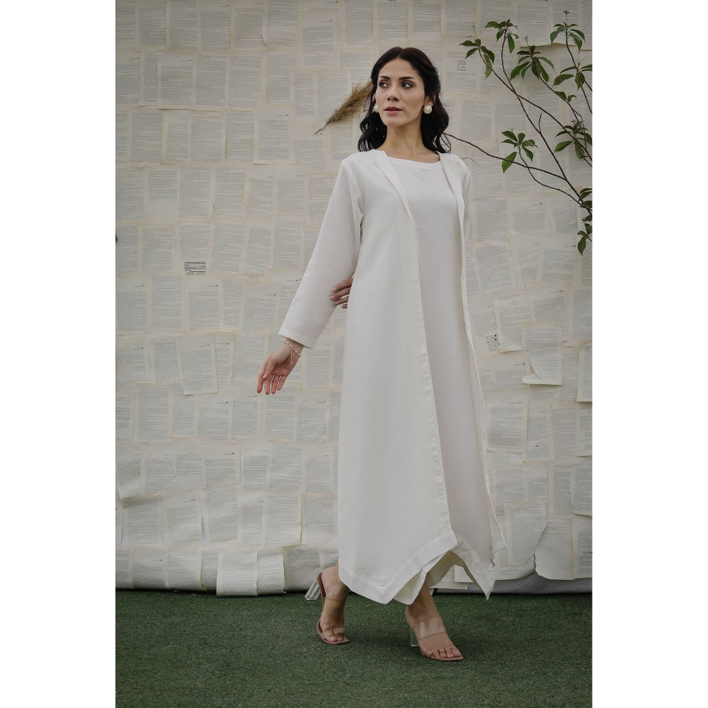 Ruhm White Elira Dress with Jacket (Set of 2)