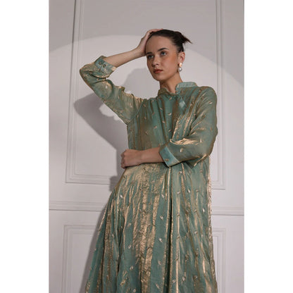 Ruhm Celadon Long Dress for Card Parties