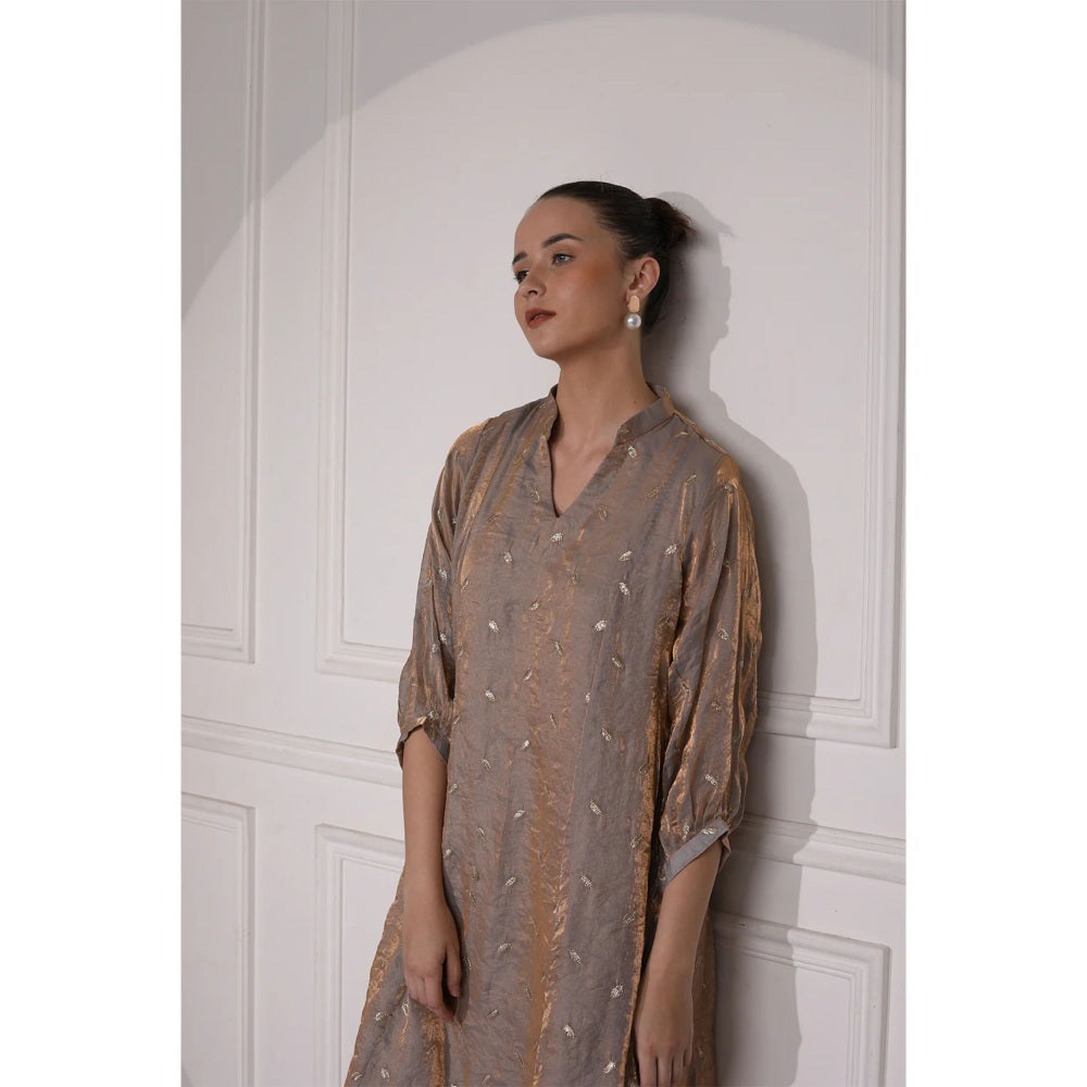 Ruhm Tint Brown Long Dress for Card Parties