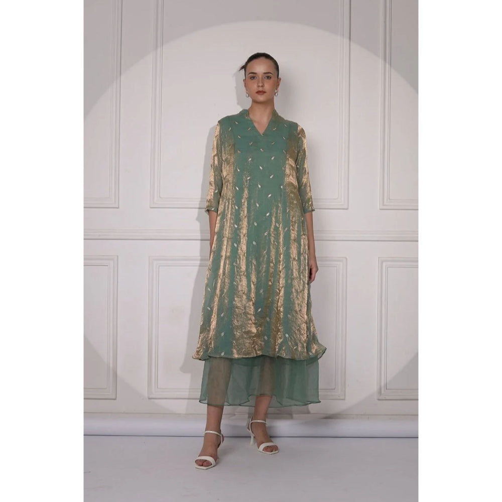Ruhm Celadon Long Dress for Card Parties