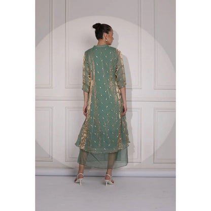 Ruhm Celadon Long Dress for Card Parties