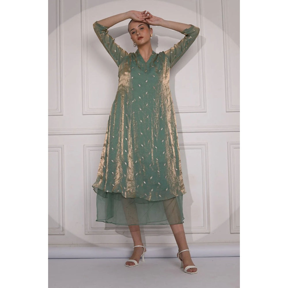 Ruhm Celadon Long Dress for Card Parties