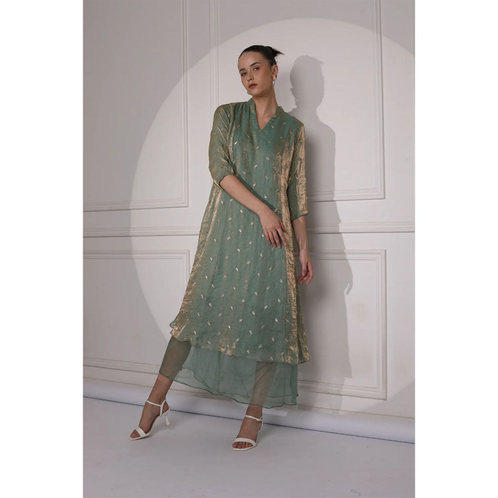 Ruhm Celadon Long Dress for Card Parties