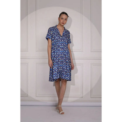Ruhm Asymmetrical A-Line Floral Print Dress