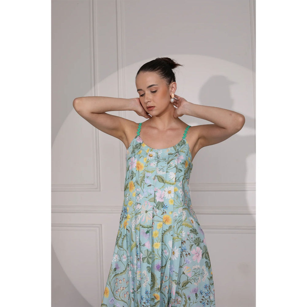 Ruhm Floral Shirt Dress with Button-Down Front