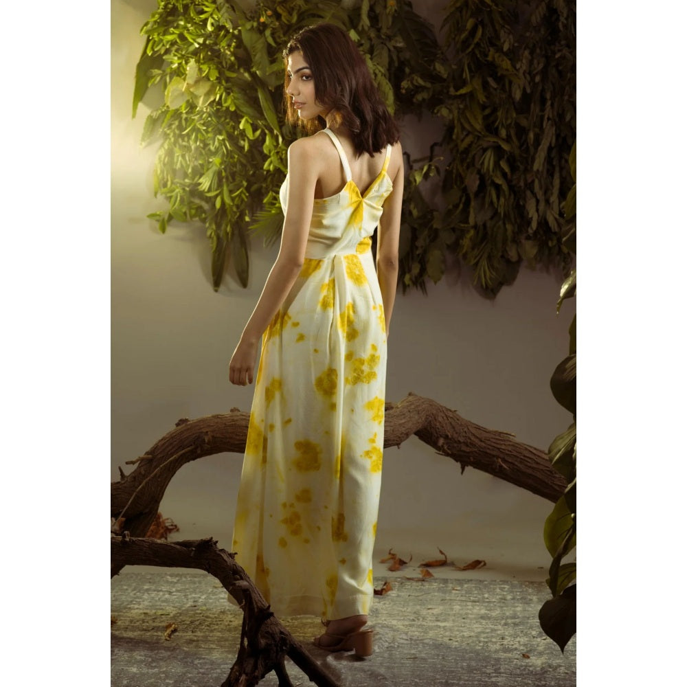 Ruhm Marigold Natural: Pure Cotton Mul Sleeveless Dress
