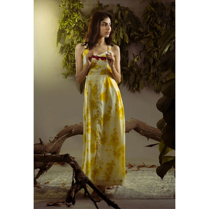 Ruhm Marigold Natural: Pure Cotton Mul Sleeveless Dress