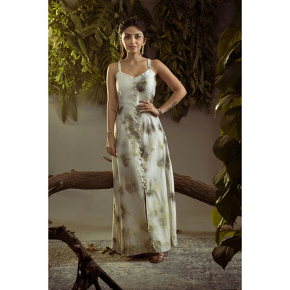 Ruhm Natural Roses: Pure Cotton Mul Sleeveless Dress