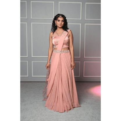 Ruhm Blush Elegance Saree Gown
