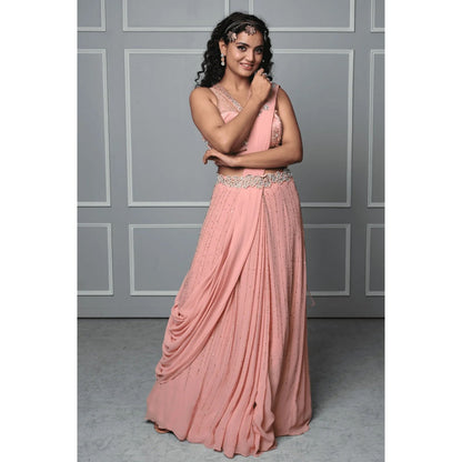 Ruhm Blush Elegance Saree Gown