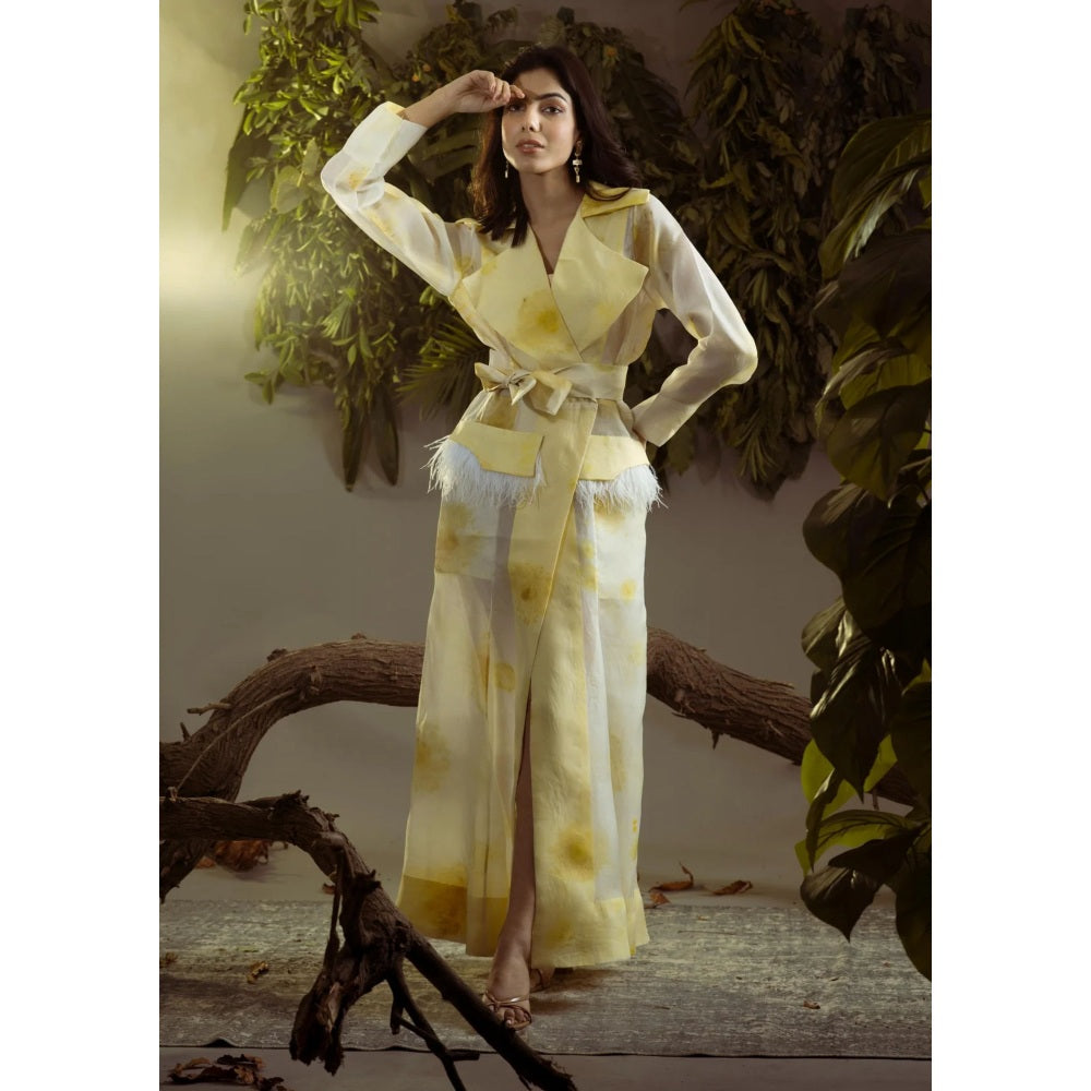 Ruhm Natural Dandelion: Pure Hand-Weaved Silk Organza Jacket