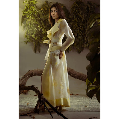 Ruhm Natural Dandelion: Pure Hand-Weaved Silk Organza Jacket