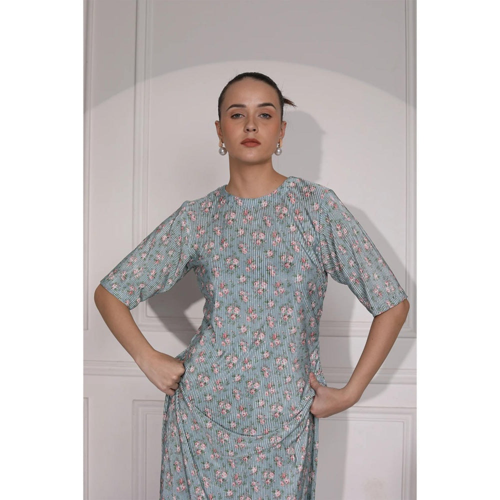 Ruhm Floral Print Pink Kurta with Pant (Set of 2)