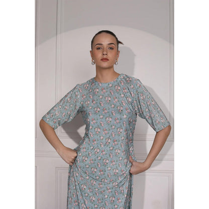 Ruhm Floral Print Pink Kurta with Pant (Set of 2)