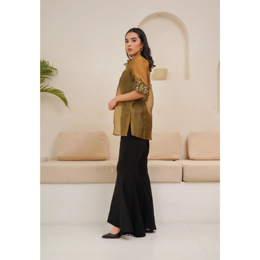 Ruhm Golden Mirage Top with Inner and Pant (Set of 3)