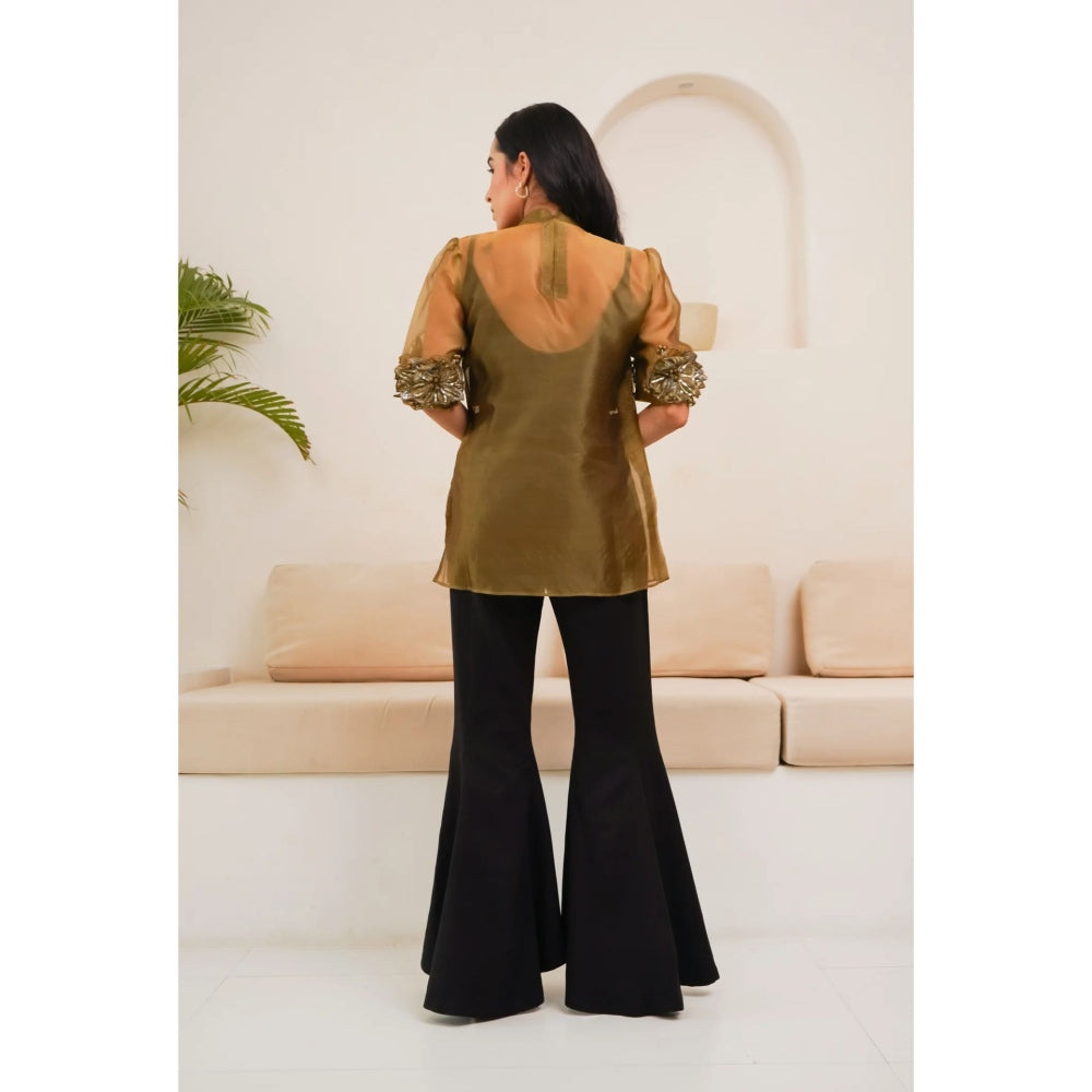 Ruhm Golden Mirage Top with Inner and Pant (Set of 3)