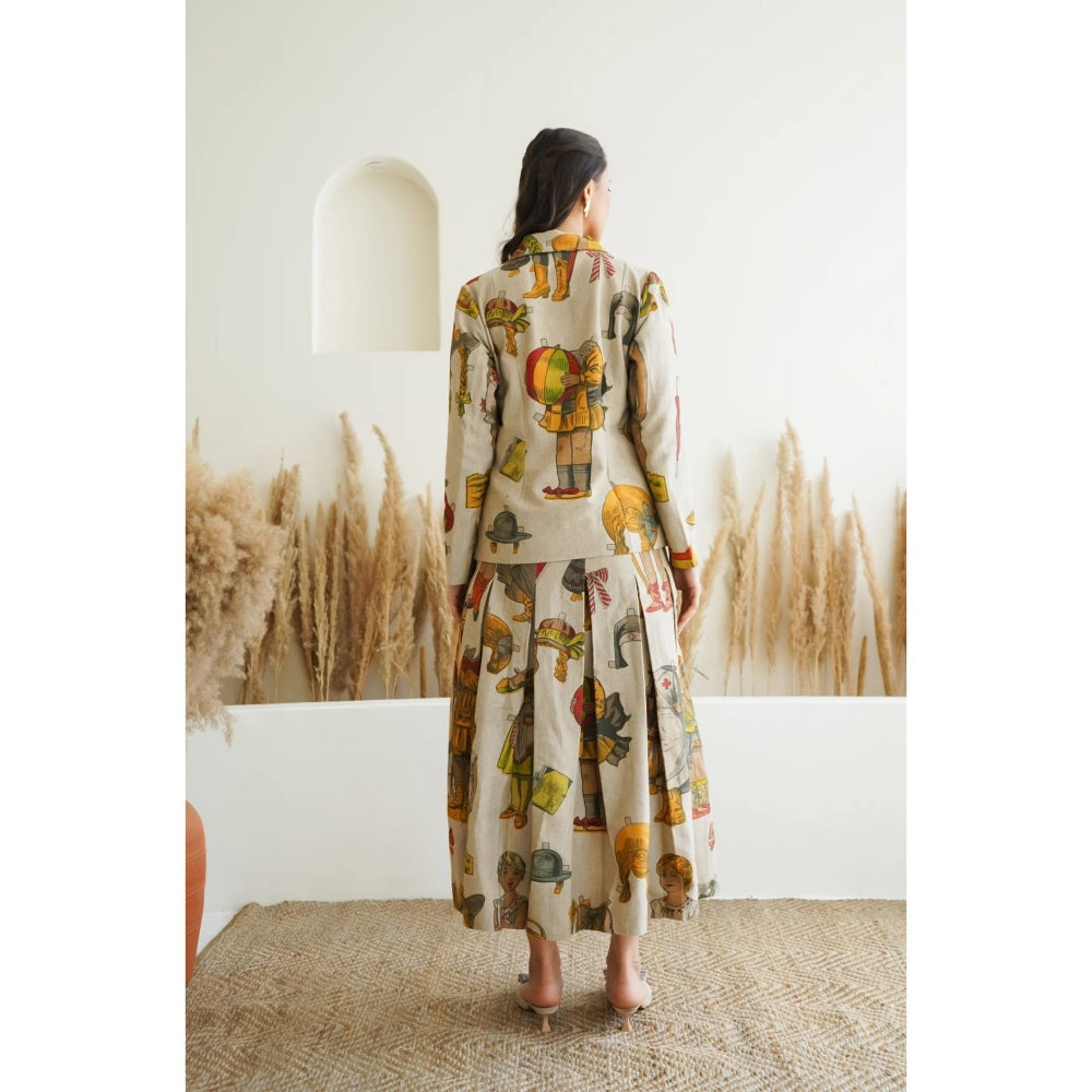 Ruhm White Vintage Whimsy Co-Ord (Set of 2)