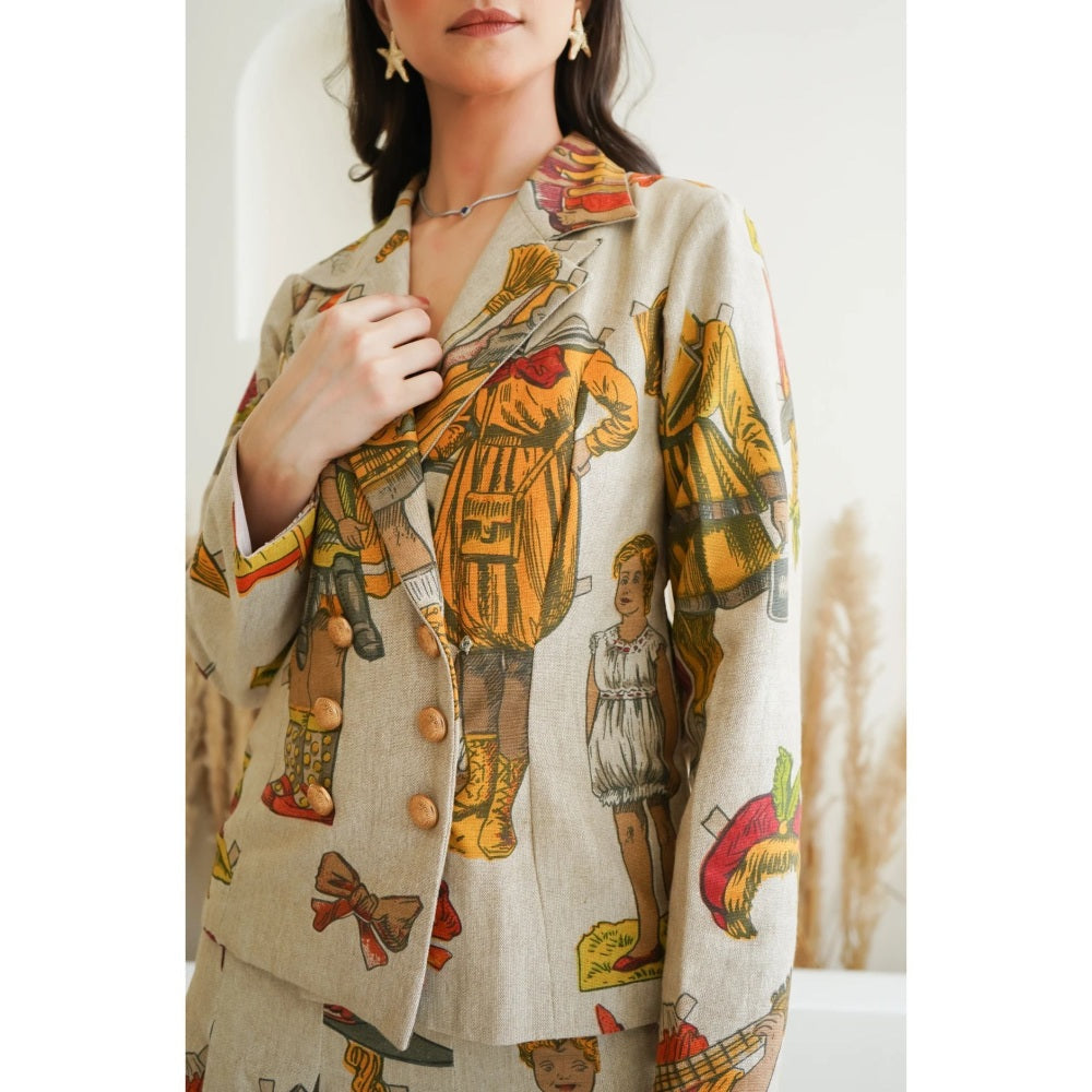 Ruhm White Vintage Whimsy Co-Ord (Set of 2)