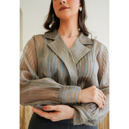 Ruhm Green Nature's Muse Bustier with Top and Pant (Set of 3)