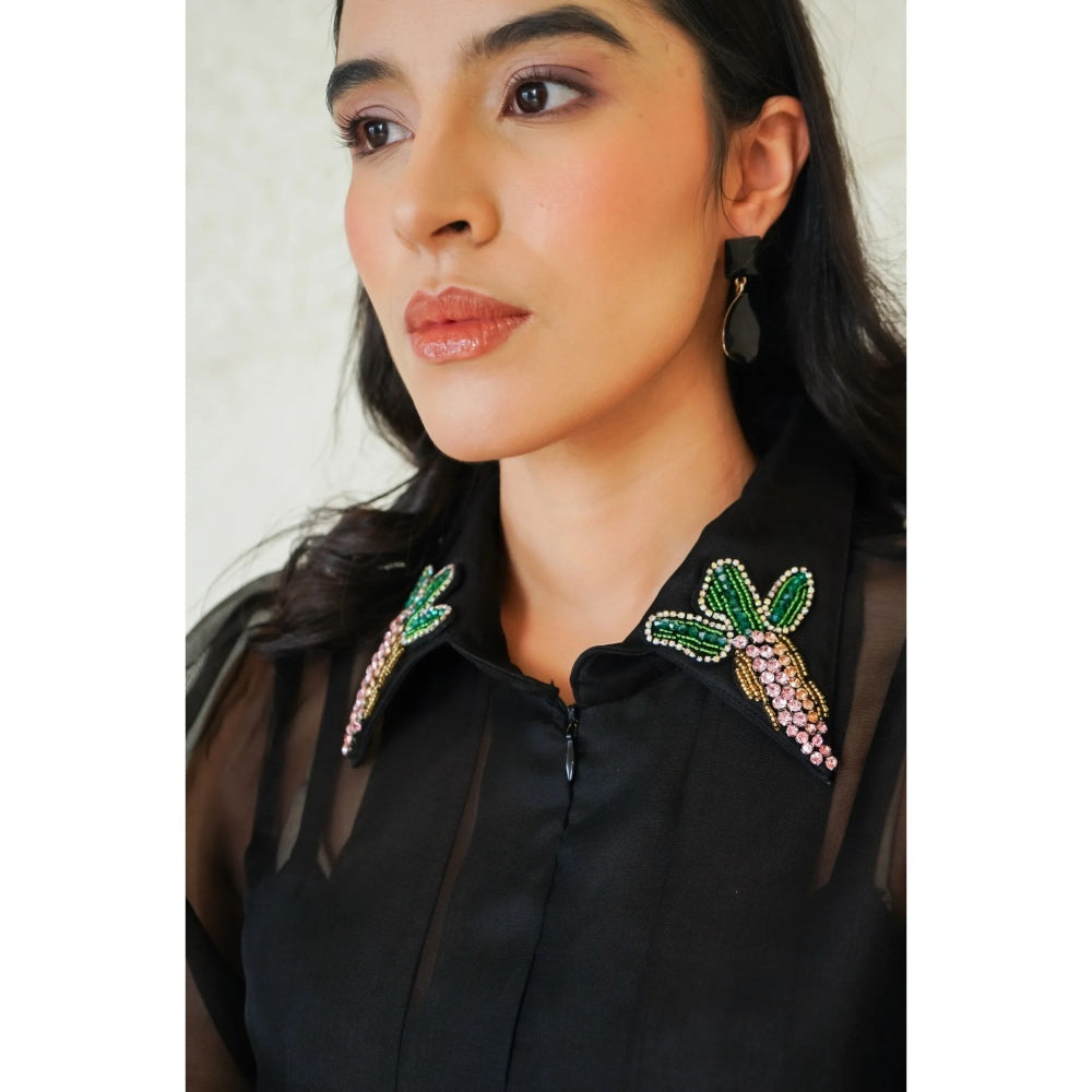 Ruhm Black Mystic Sheen Dress