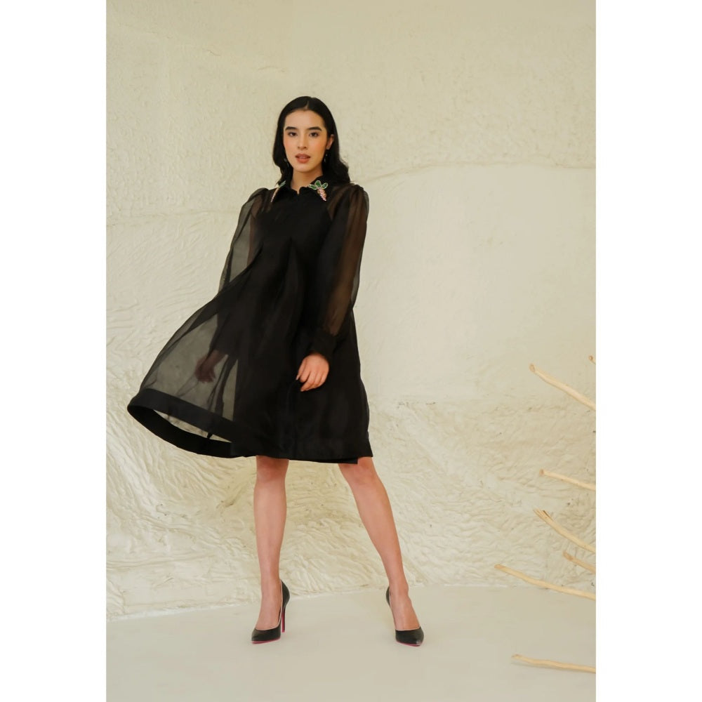 Ruhm Black Mystic Sheen Dress