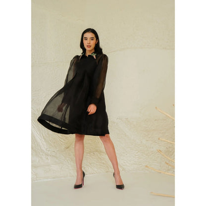 Ruhm Black Mystic Sheen Dress