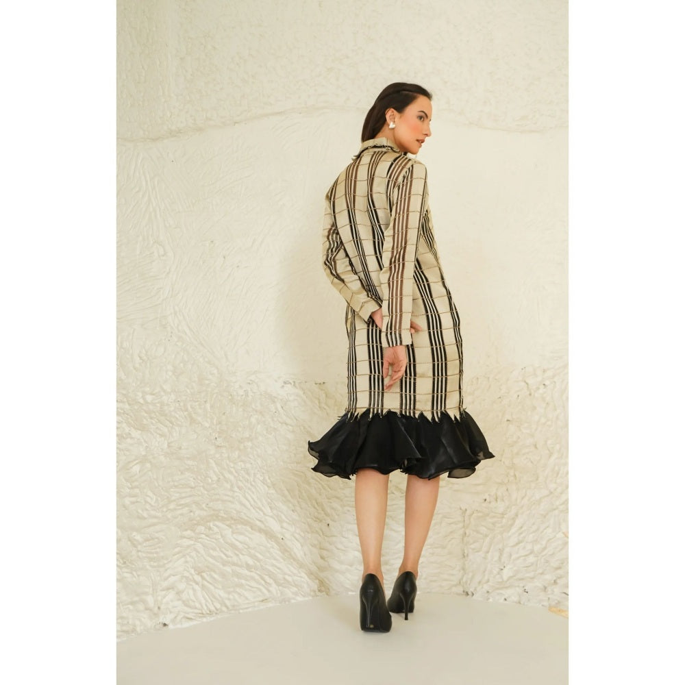 Ruhm Brown Checkmate Chic Dress