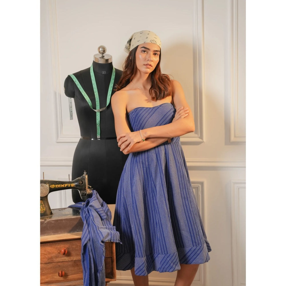 Ruhm Blue Kantha Bloom Dress