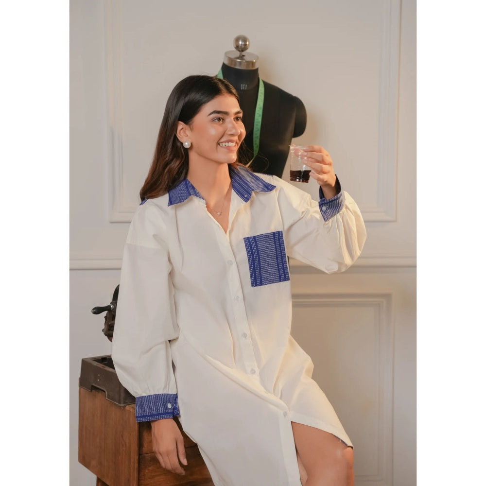 Ruhm White Patch Play Shirt Dress