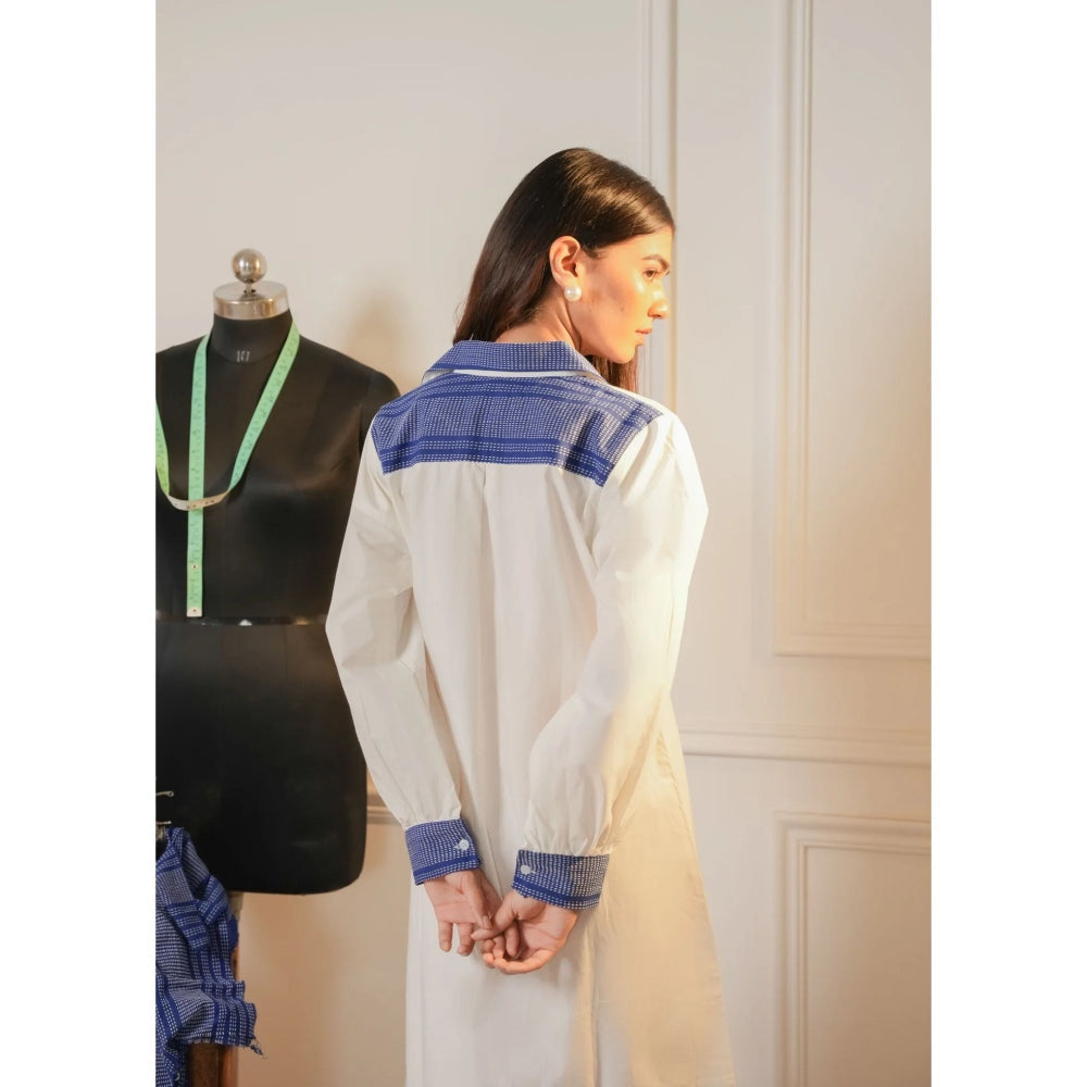 Ruhm White Patch Play Shirt Dress