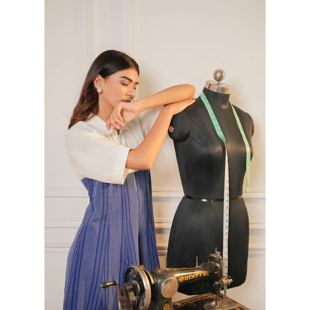 Ruhm Blue Kantha Panel Dress