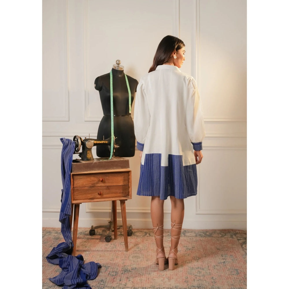 Ruhm White Patch Poplin Dress