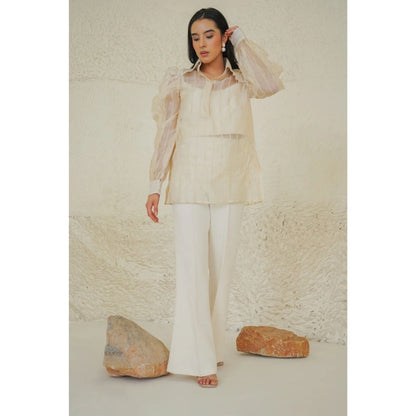 Ruhm Ivory Cloud Thread Shirt