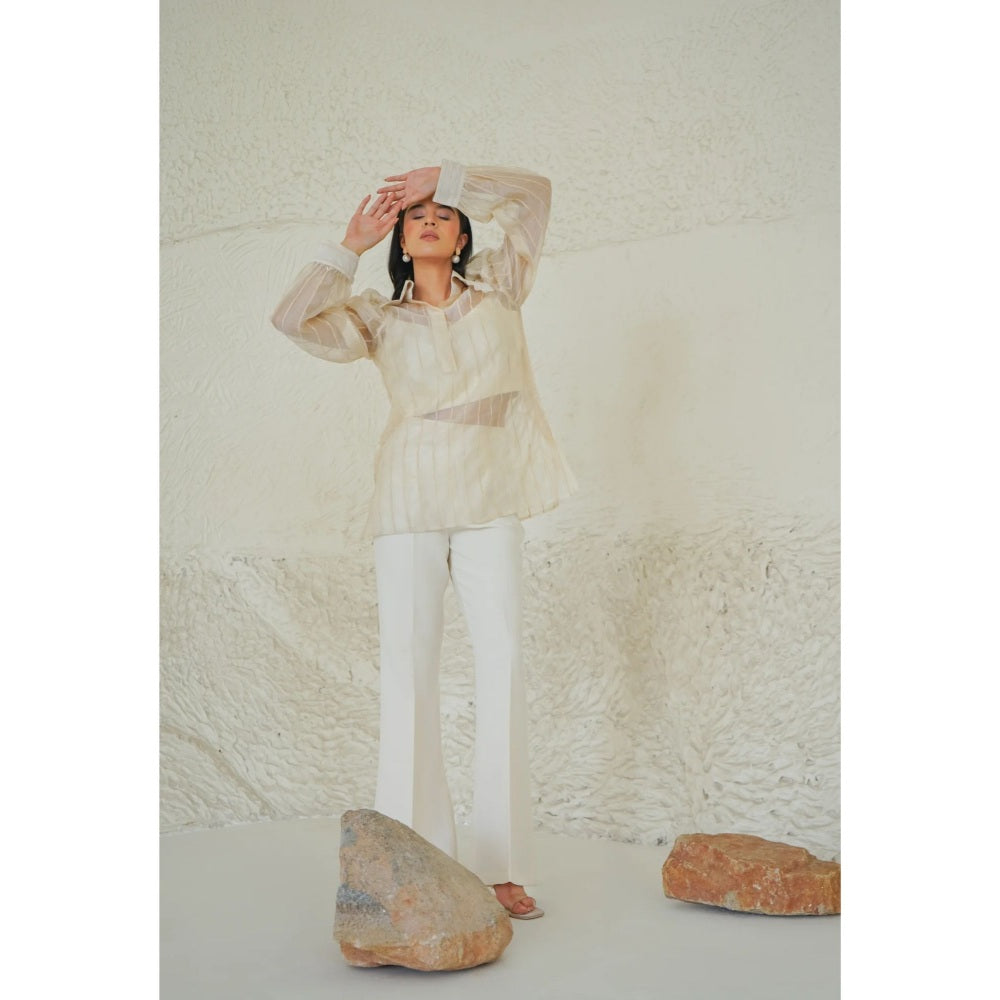 Ruhm Ivory Cloud Thread Shirt