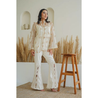 Ruhm Beige Looped Grace Shirt