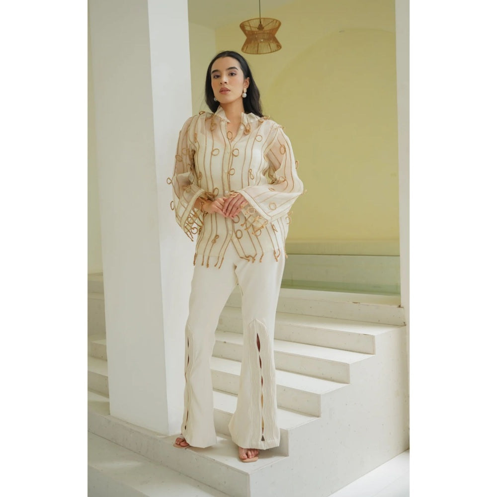 Ruhm Beige Looped Grace Shirt