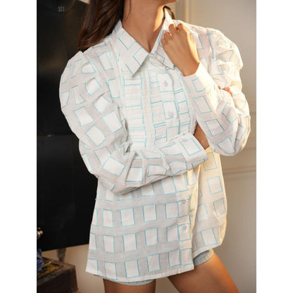 Ruhm White Azure Shirt